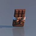 Delicious Brown Chocolate Bar Wrapped With White Ribbon And Brown Bow