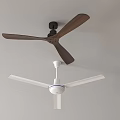 Two Different Colored Modern Home Ceiling Air Conditioning Fans Wooden And White Blades