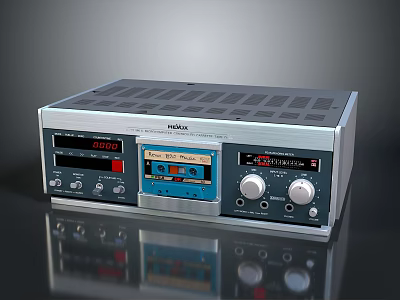 Vintage Philips Computer Cassette Recorder With Retro Design Display Screen And Control Buttons 3d model