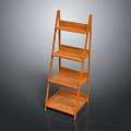 Natural Wooden Four Tier Open Shelf With Sturdy Structure For Home Storage