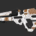 Futuristic Weapon With Modern Tactical Design Hexagonal Pattern And Deadly Burst Label 3d model