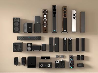 Modern Headphones and Speakers With Wireless Features Sleek Design and Quality Sound Performance 3d model