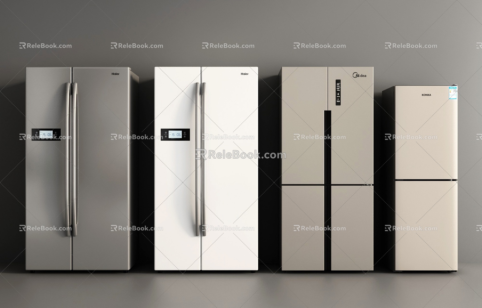 Modern Refrigerator Double Door Refrigerator Double Door Refrigerator Cross Door Refrigerator Double Door Refrigerator 3d model