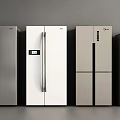 Contemporary Design Refrigerators Featuring Double Doors In Various Colors Like Silver White And Beige