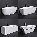 Elegant White Modern Bathtub Designs Featuring Various Styles And Chrome Faucet