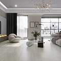 Modern Minimalist Living Room With White Sofa Wall Art And Bright Lighting