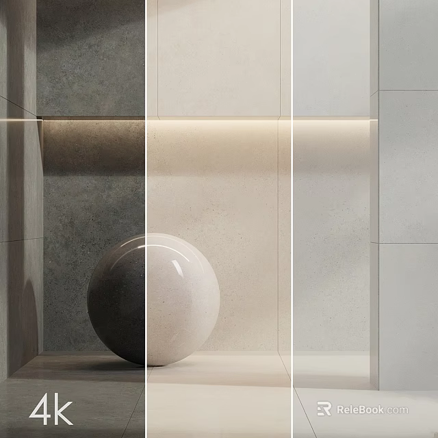 Modern Architectural Component Featuring Sphere Ornament On Tiled Wall Shelf Design 3d model 