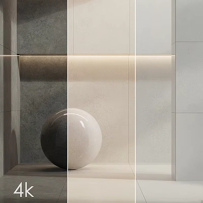 Modern Architectural Component Featuring Sphere Ornament On Tiled Wall Shelf Design 3d model