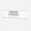 Modern Wooden TV Stand With Drawers Open Shelves And Black Legs For Living Room