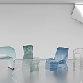 Modern Transparent Leisure Chairs With Various Designs In Minimalist White Space