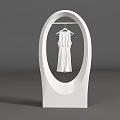 Modern Clothes Hanger Display Stand With White Dress Minimalist Design For Retail Or Home Use
