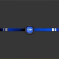 High Performance Tennis Racket With Red Frame Blue Body And Black Handle Grip