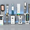 Public Charging Stations For Electric Vehicles With Modern Design And Various Types