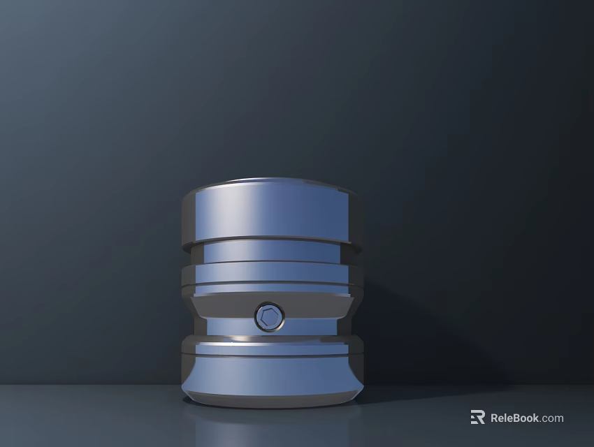 Silver Metallic Sculpture Featuring Modern Cylindrical Layered Structure 3d model