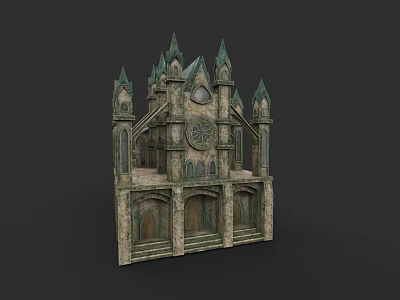 Gothic Style European Architecture With Spires Clock Tower And Intricate Carvings 3d model