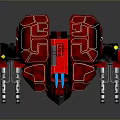 Red Mechanical Battle Robot With Sci Fi Armor And Weapon Equipped Limbs