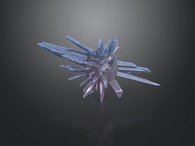 Wooden and Stone Star Shaped Sculpture with Multiple Sharp Branches and Natural Texture 3d model