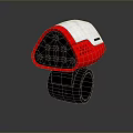 Game Movie Character Red White Design With Blue Glowing Dots And Black Strap Base
