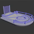 Miniature Circular Platform Model With Railing Woven Structure And Rotating Section
