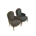 Turquoise Upholstered Armchair With Gold Frame And Damask Pattern In Luxurious Classic Style