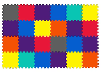 Soft Colorful Square Carpet With Interlocking Multicolor Tiles For Kids Play Area 3d model