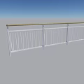 Modern White Metal Railing With Wooden Handrail For Balcony Structure Design
