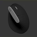 Modern Ergonomic Computer Mouse With Curved Design Sleek Black Body And Silver Top Surface 3d model