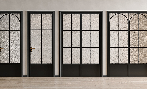 French Style Glass Door Double Open Glass Door French Frosted Glass Door Kitchen Door Toilet Door Glass Single Door sliding door sliding door 3d model