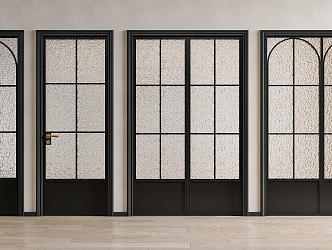 French Style Glass Door Double Open Glass Door French Frosted Glass Door Kitchen Door Toilet Door Glass Single Door sliding door sliding door 3d model