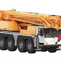 Liebherr Yellow Heavy Duty Construction Crane Truck With Multiple Wheels And Long Boom