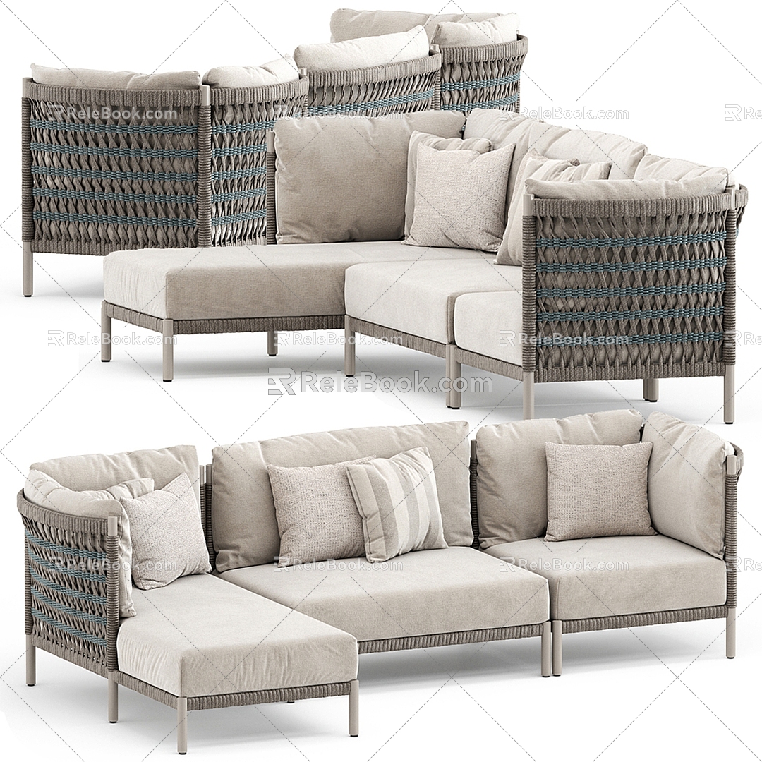 Anatra collection set Multiplayer Sofa Modern Sofa Woven Sofa Creative Woven Sofa Living Room Sofa 3d model