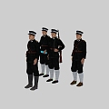 There are bound realism Republic of China police patrol house police patrol police Kuomintang soldiers revolutionary soldiers two dogs Republic of China figures Republic of China security team 3d model