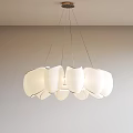 Elegant Modern White Fabric Petal Shaped Chandelier With Multiple Hanging Lampshades Design
