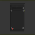 Black Industrial Enclosure With Green Top Edge Transparent Door Red Indicator Light And Wheels