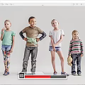 Modern multiplayer child character 3d model