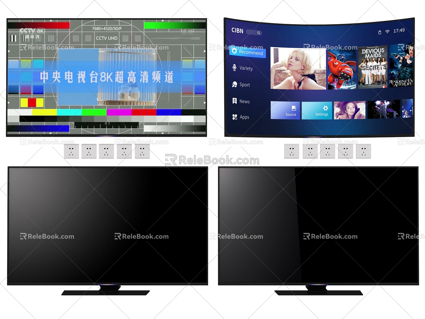 Bracket TV Screen Display Advertising Screen Bracket Mobile TV Conference TV Night View TV 3d model