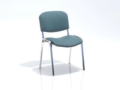 Modern Teal Leisure Chair with Padded Seat and Backrest Sturdy Metal Legs Design 3d model