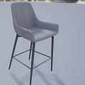 Modern Light Gray Bar Stool With Stylish Metal Legs And Comfortable Seat