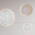 Stylish Circular Wall Lamps With Textured Surface And Soft Lighting Mounted On White Wall 3d model