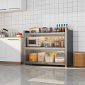 Large Capacity Kitchen Sideboard Cabinet With Frosted Glass Doors Organize Kitchenware And Small Kitchen Appliances