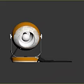 Orange And Silver Spherical Modern Lamp With Base And Black Cable 3d model