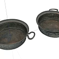Vintage Metal Kitchen Cookware Double Handled Pots With Rustic Finish