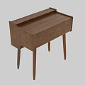 Modern Wooden Vanity With Natural Wood Grain And Slim Legs Design