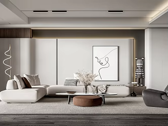 modern living room 3d model