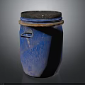 Hardware Tools Blue Storage Bucket With Black Lid Orange Rim And Metal Handle
