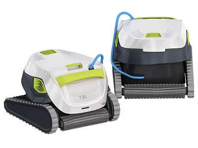 Efficient White And Green Robotic Pool Cleaners With Crawler Design For Household Cleaning 3d model