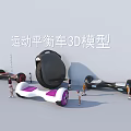 Sport Hoverboard 3D Models With Various Designs And Human Figures 3d model