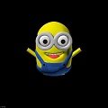 Despicable Me Minion Toy Figure With Yellow Body Blue Overalls And Open Arms