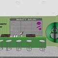 Green Bubble Tea Shop Interior With Snowman Logo Drink Menu And Seating Area