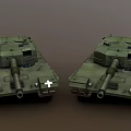 Two Green Military Tanks With Cross Insignia And Armored Exterior Design